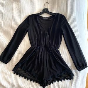 ASTR Romper/Dress with Flower trim